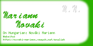mariann novaki business card